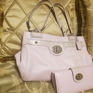 Coach set(2) Pink Leather/snake trim $250